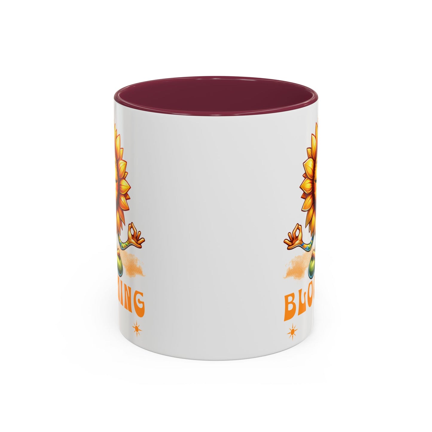 Blooming Sunflower Mug | Yoga Meditating Sunflower Ceramic Mug