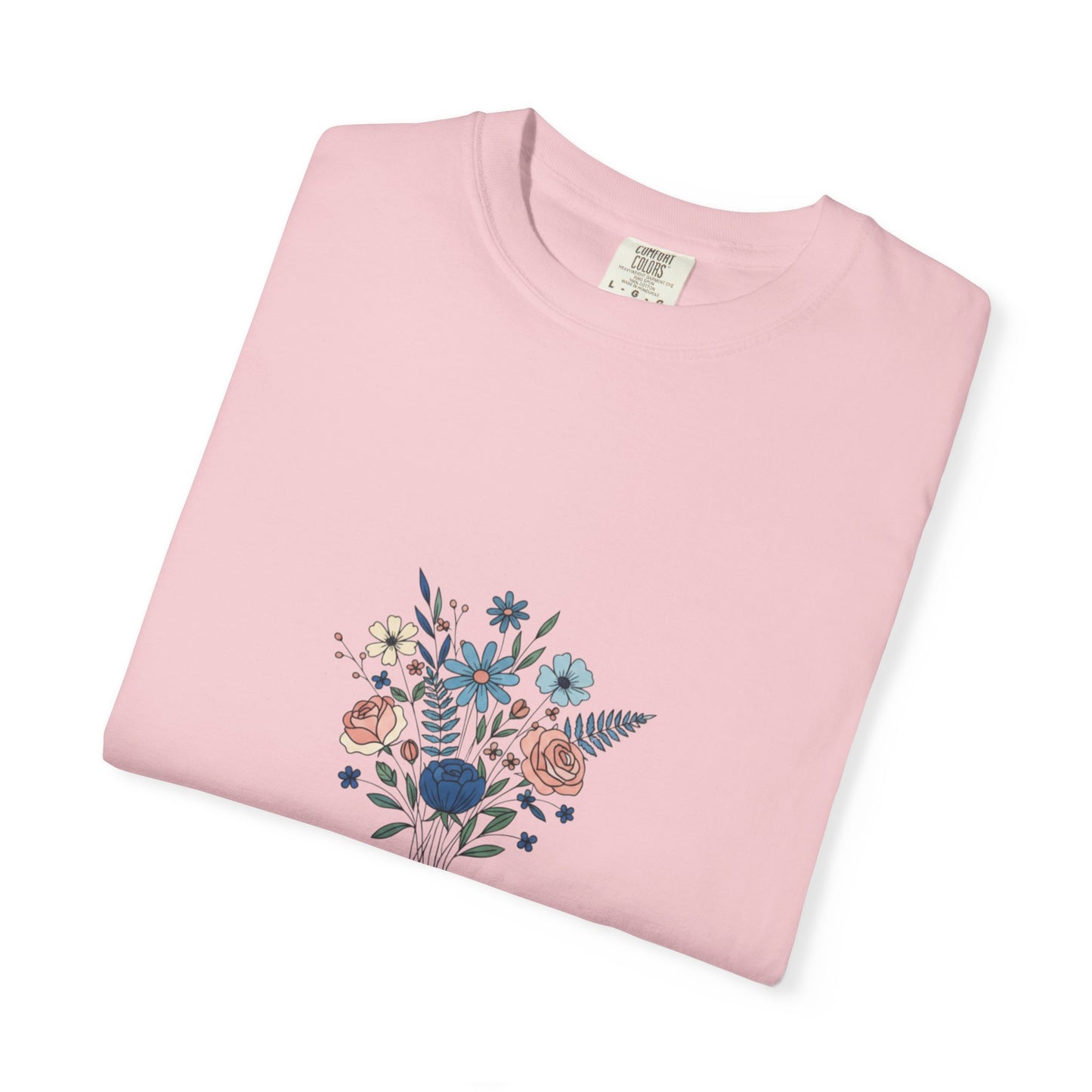 Wildflower Bouquet T-Shirt | Centered Floral Illustration, Daisies & Roses