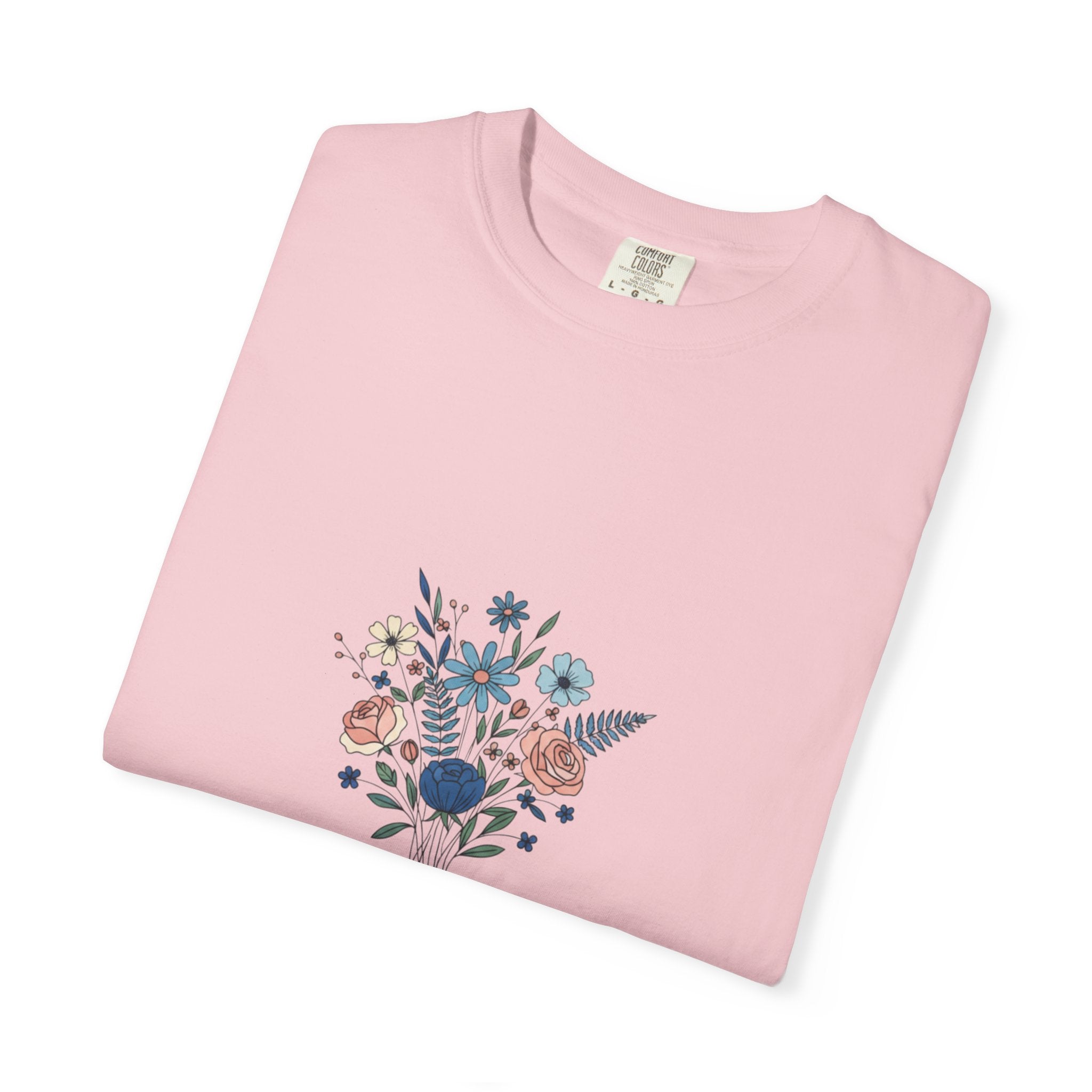 Wildflower Bouquet T-Shirt | Centered Floral Illustration, Daisies & Roses