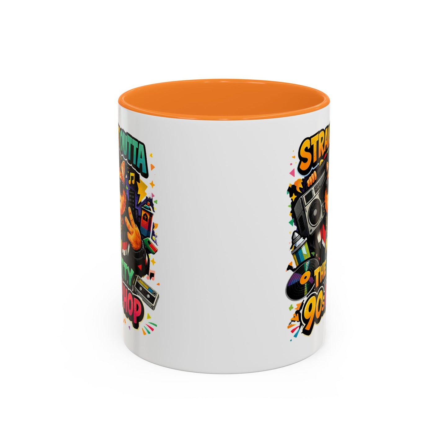 Straight Outta Meow The Kitty 90s Hip Hop Mug | Color Accent