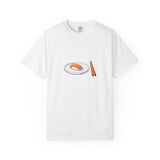 Salmon Nigiri Sushi plate with chopsticks T-shirt | sushi tee