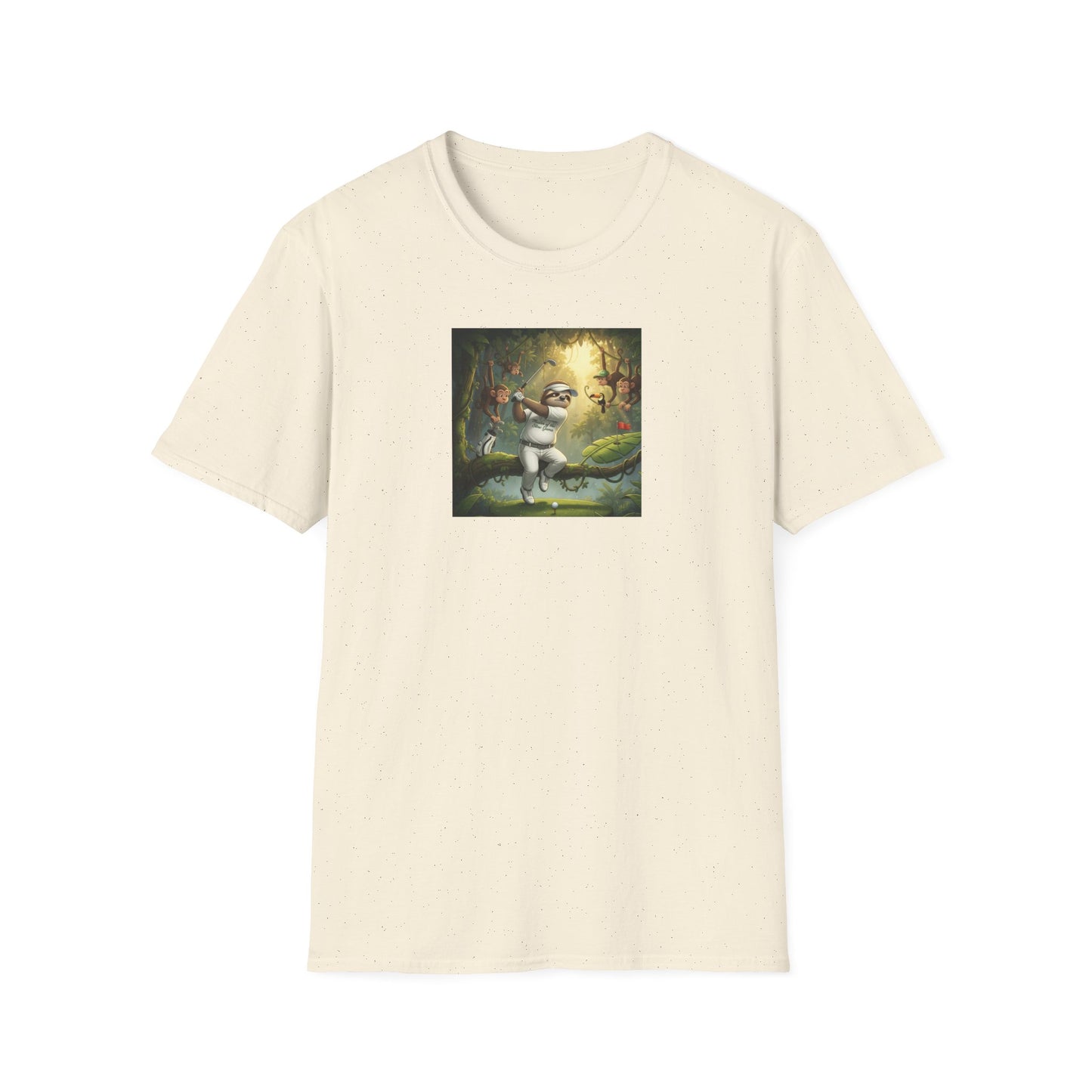 Slow Living Sloth Golfer T-Shirt | Zen Sportswear Tropical Golf Silas