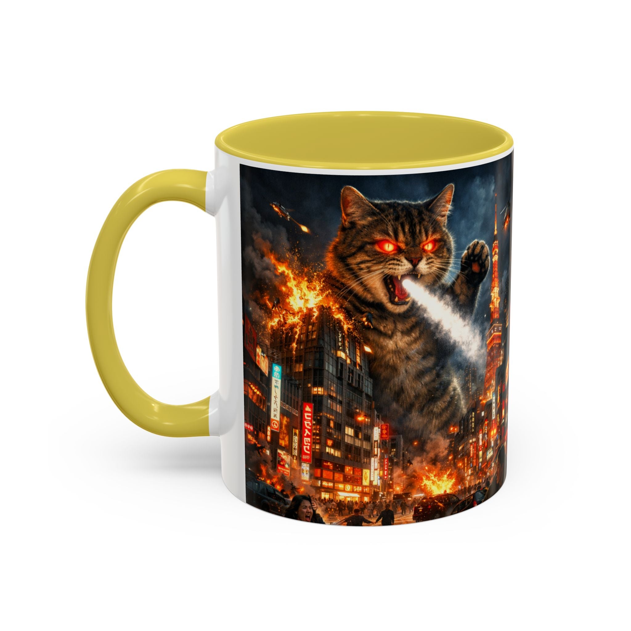 Catzilla Tokyo Cityscape Mug | Color Interior 11oz 15oz