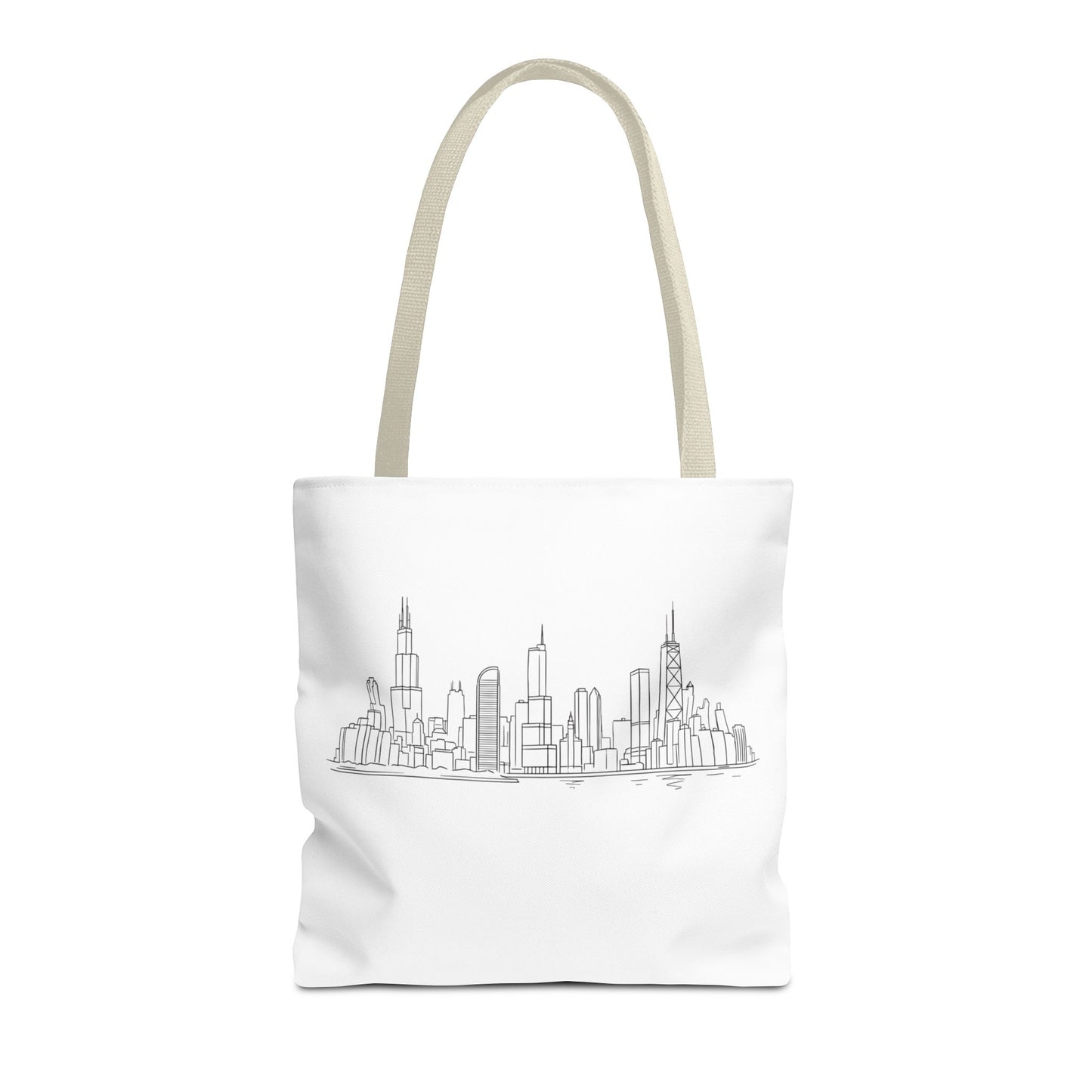 Chicago line art, City Skyline Tote Bag | Urban Skyline Illustration