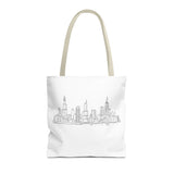 Chicago line art, City Skyline Tote Bag | Urban Skyline Illustration