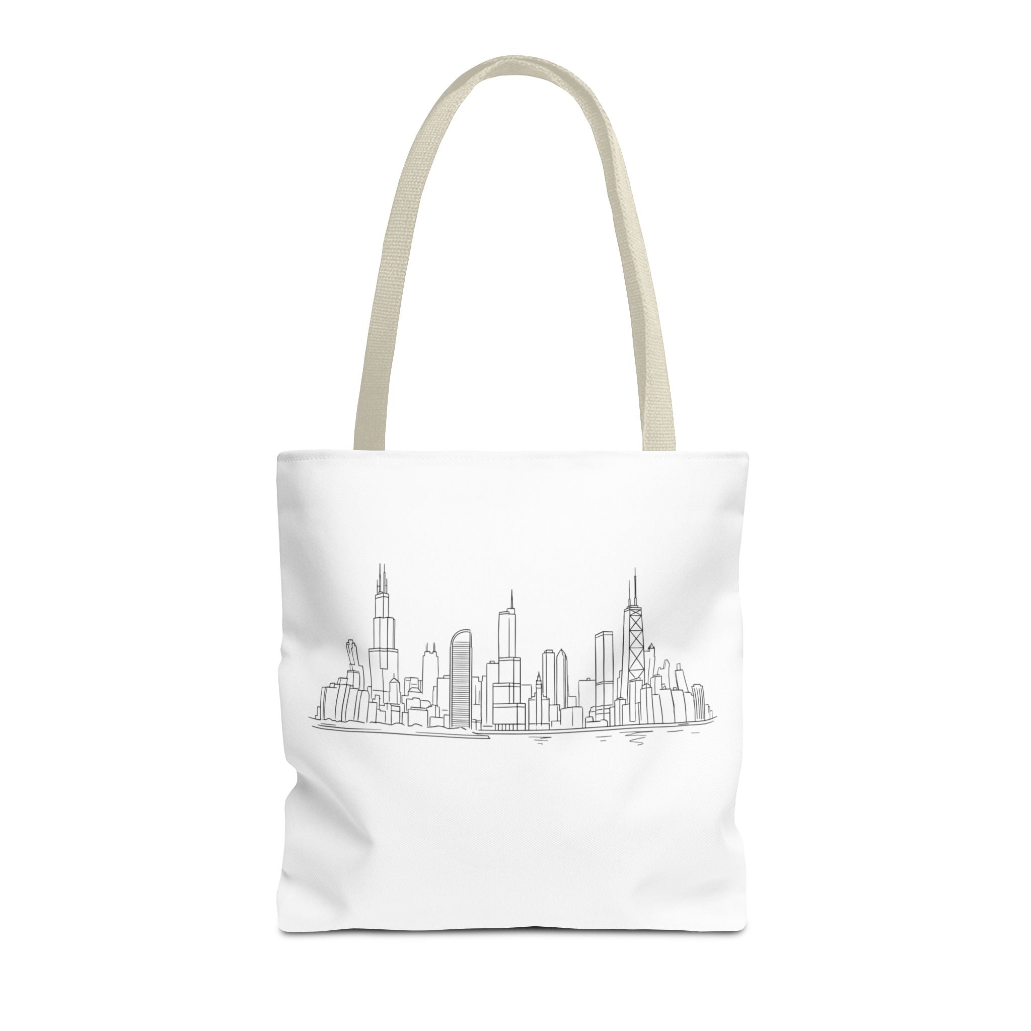 Chicago line art, City Skyline Tote Bag | Urban Skyline Illustration