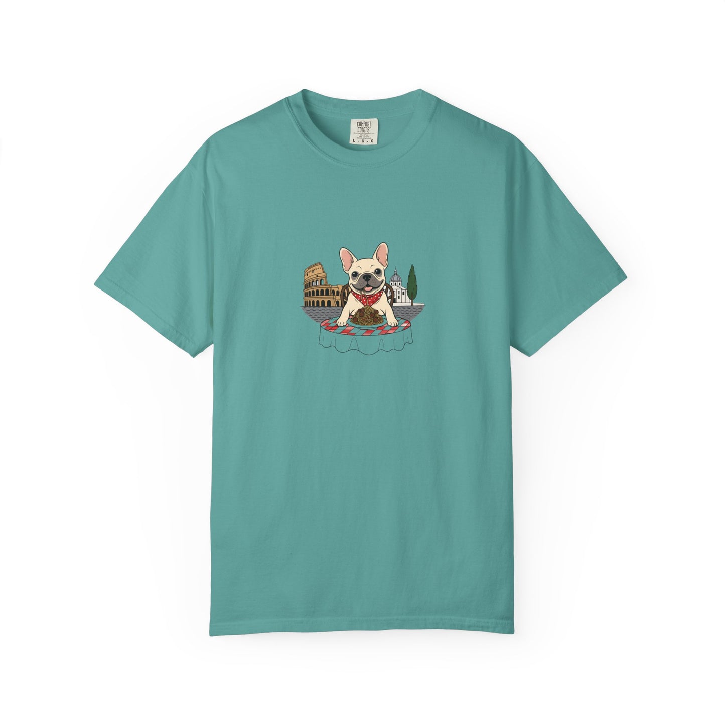 French Bulldog Chef T-shirt | Cute Dog Cooking Illustration, Bistro Theme