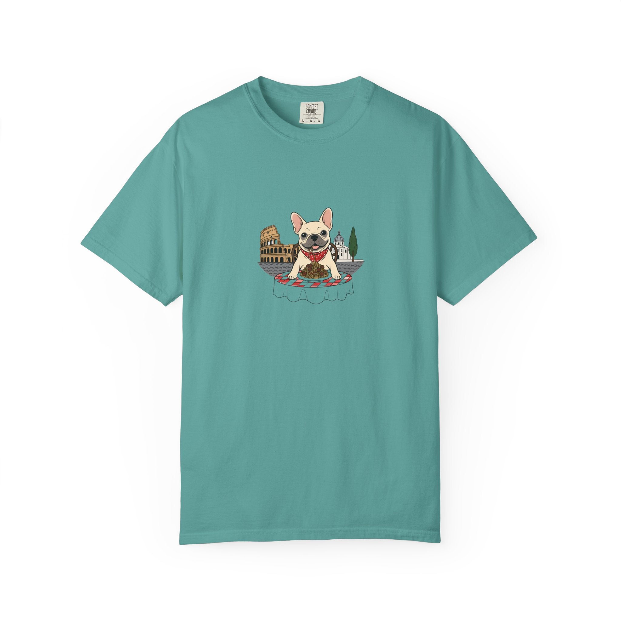 French Bulldog Chef T-shirt | Cute Dog Cooking Illustration, Bistro Theme