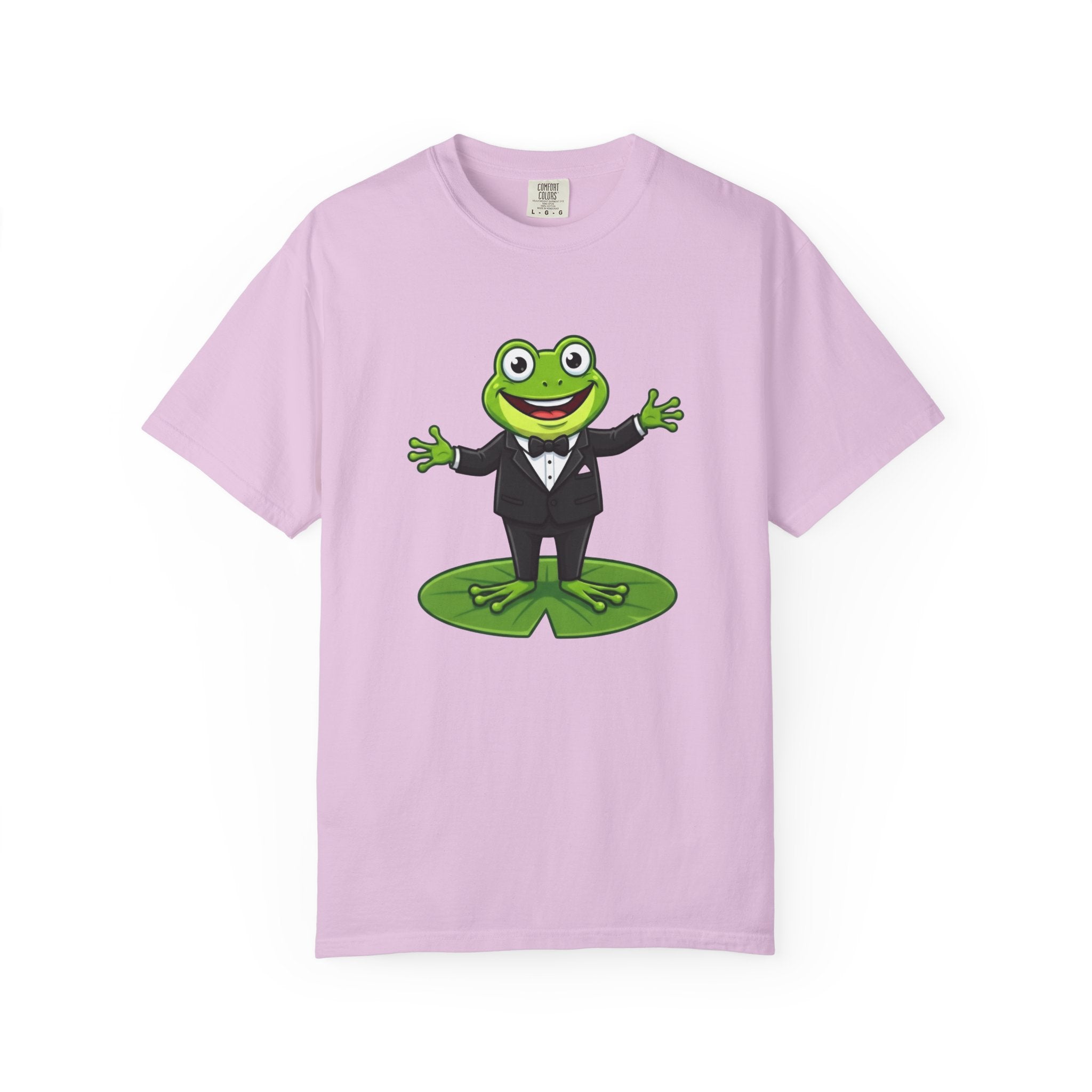Funny Tuxedo Frog T-shirt | Frog on Lily Pad Amphibian Design