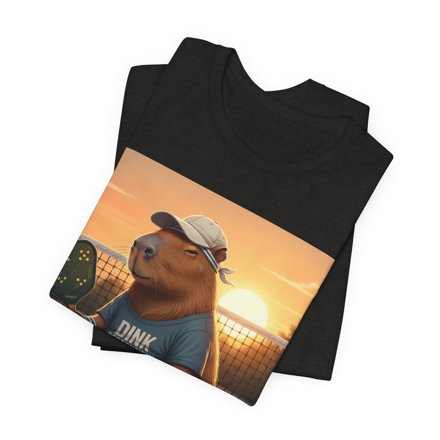 Dink Responsibly Pickleball Capybara Tee | Funny Animal Sports Art