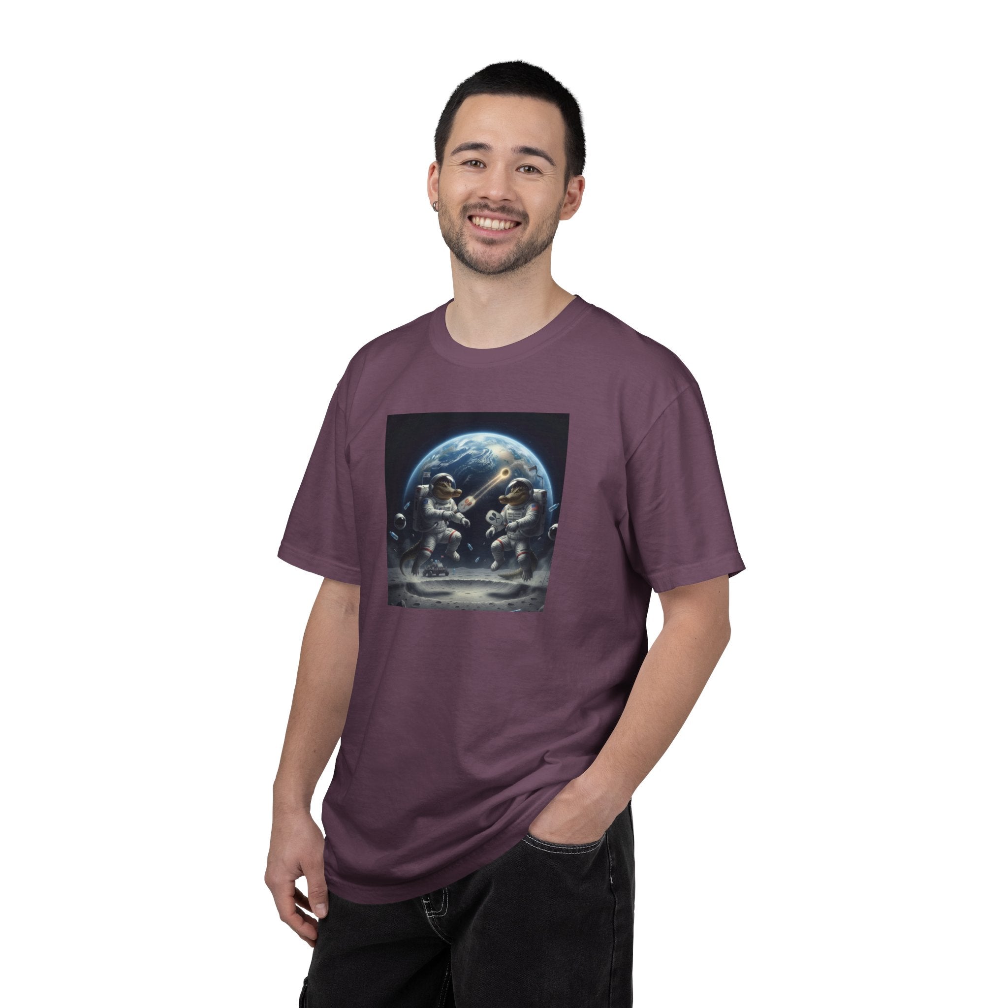 Gator Lunar Pickleball  T-shirt | Earth Background, Spacewalk Illustration