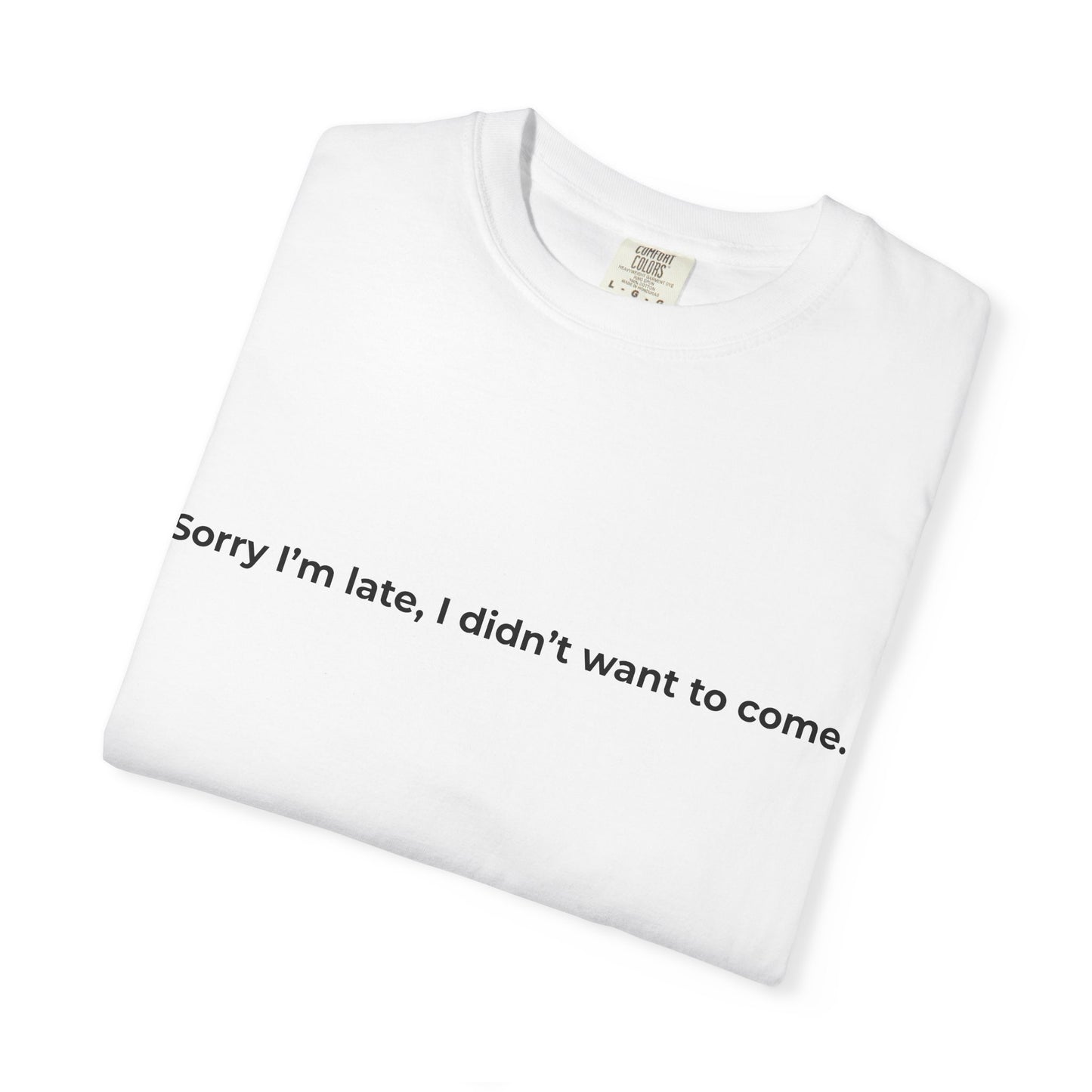 Sorry I'm late I didn't want to come T-shirt | Text Tee, Minimalist Sarcastic Shirt