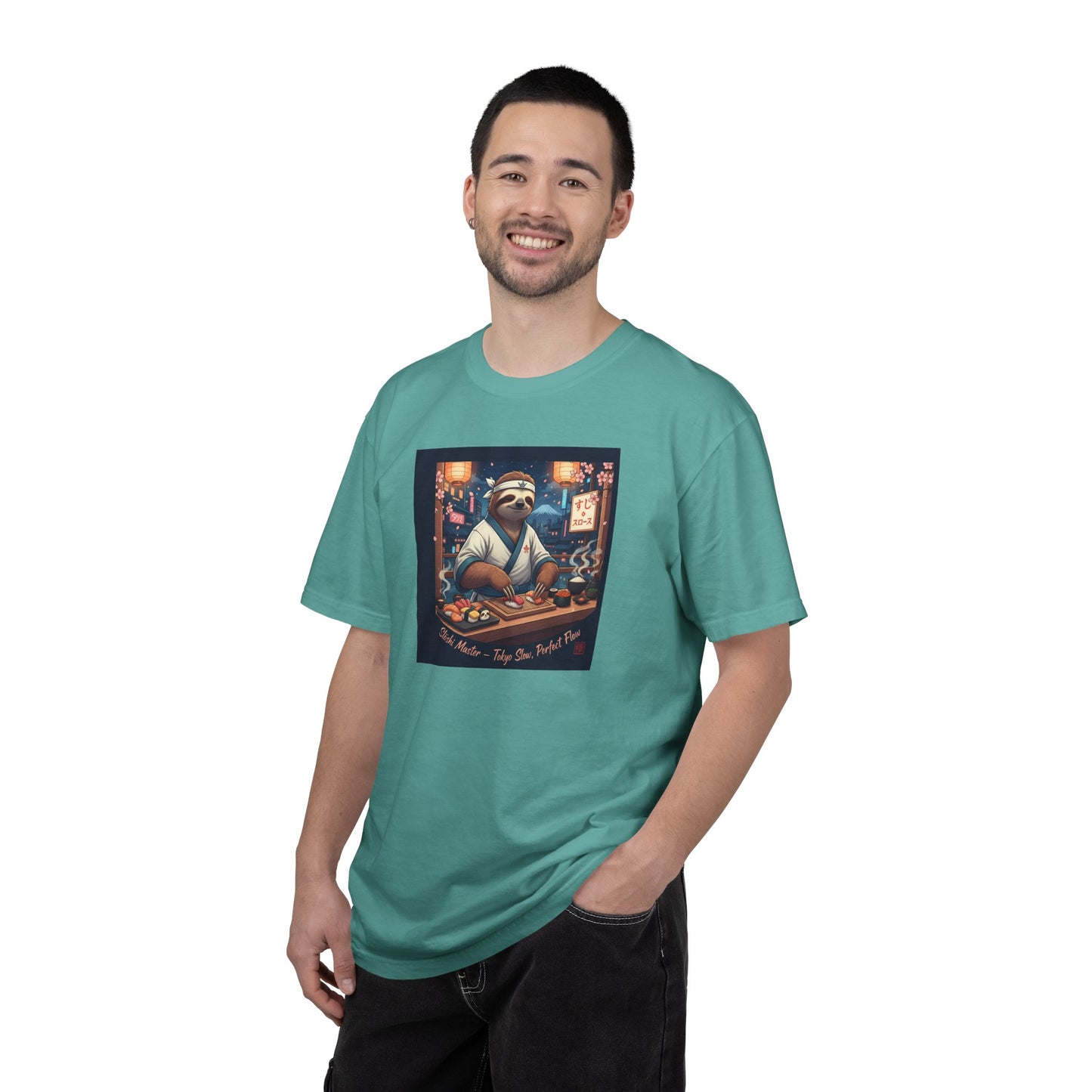 Sloth Sushi Chef T-shirt | Cute Sloth Chef Illustration, Sushi Bar Artwork