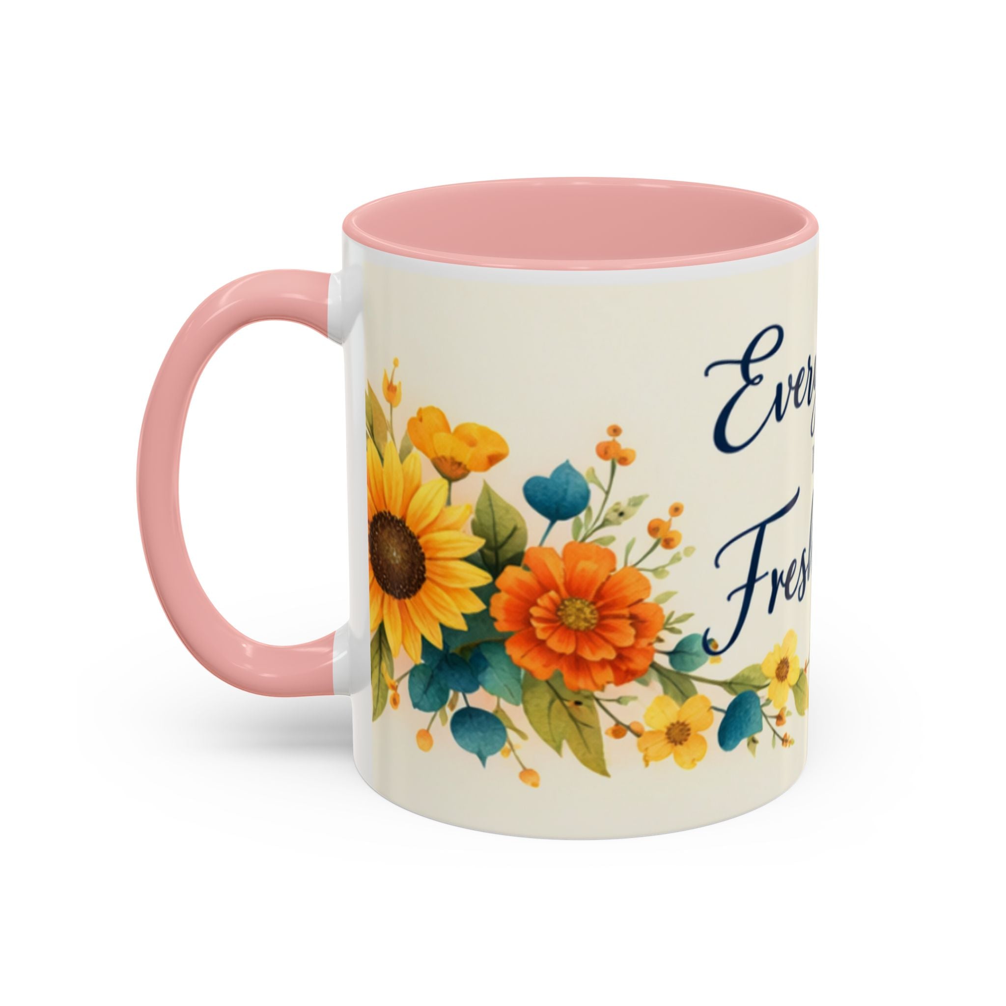 Every Day Is A Fresh Start mug | Floral sunflower coffee mug