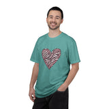 Pink Heart Zebra T-shirt | Romantic Zebra Heart Design