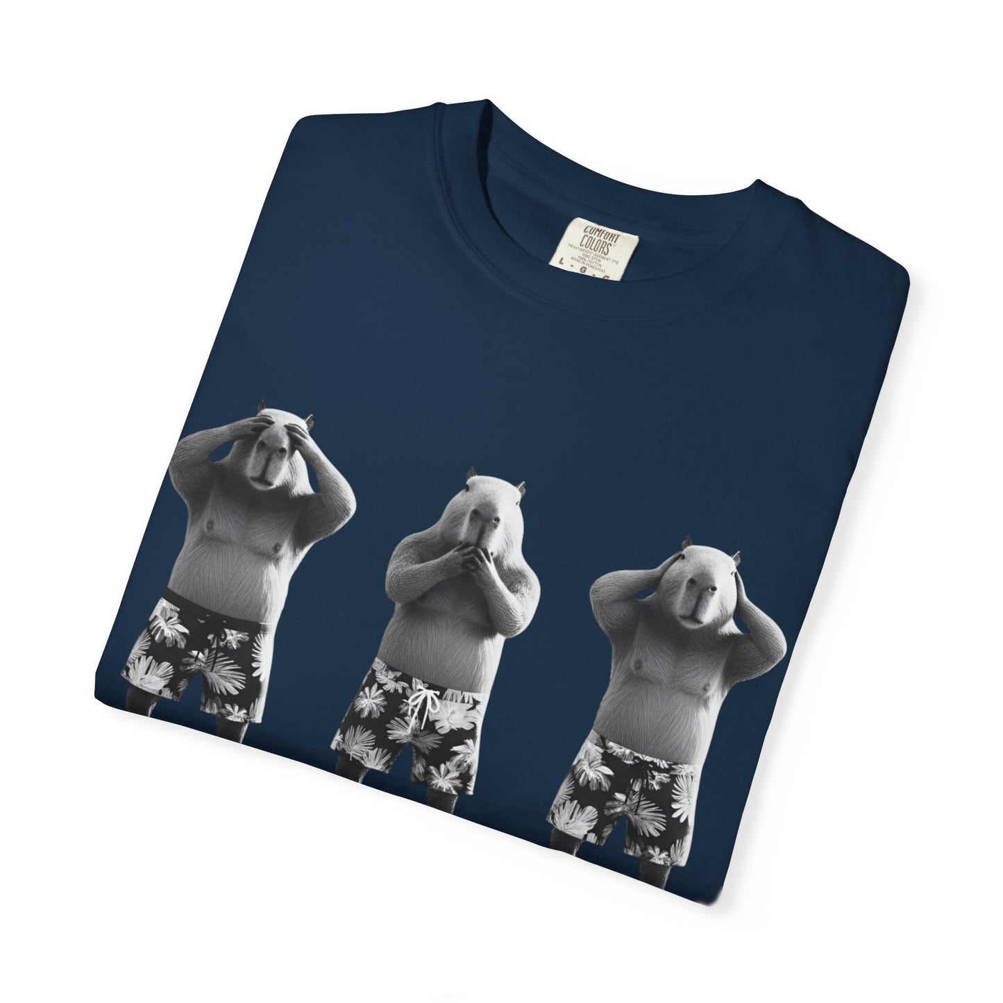 Capybara See No Evil Speak No Evil Hear No Evil T-shirt | Three Monkeys Graphic