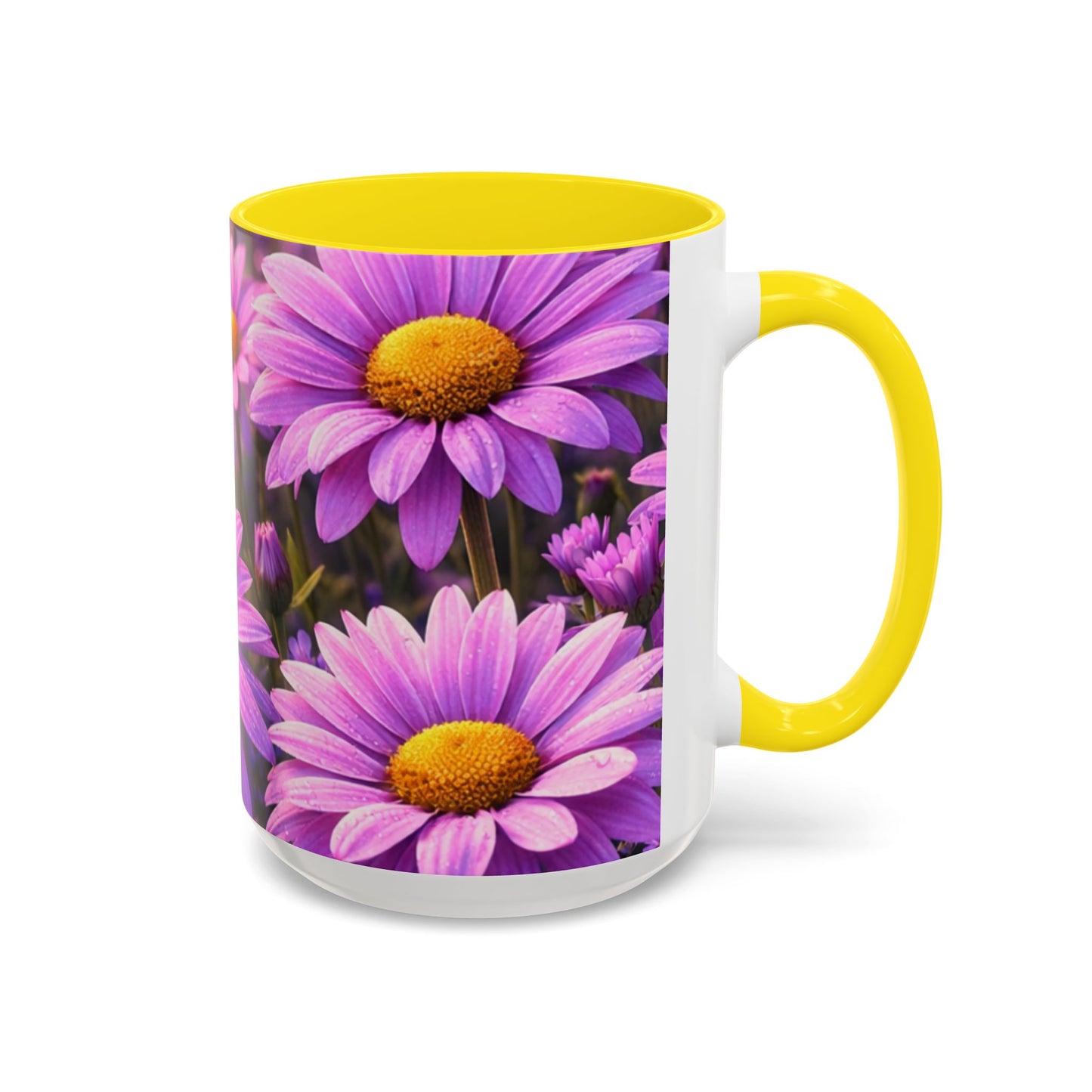 Purple Daisy Floral Mug | Accent Coffee Mug 11oz 15oz