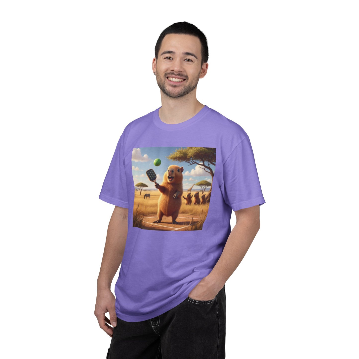 Capybara Pickleball T-shirt | Cute Animal Sports Meme
