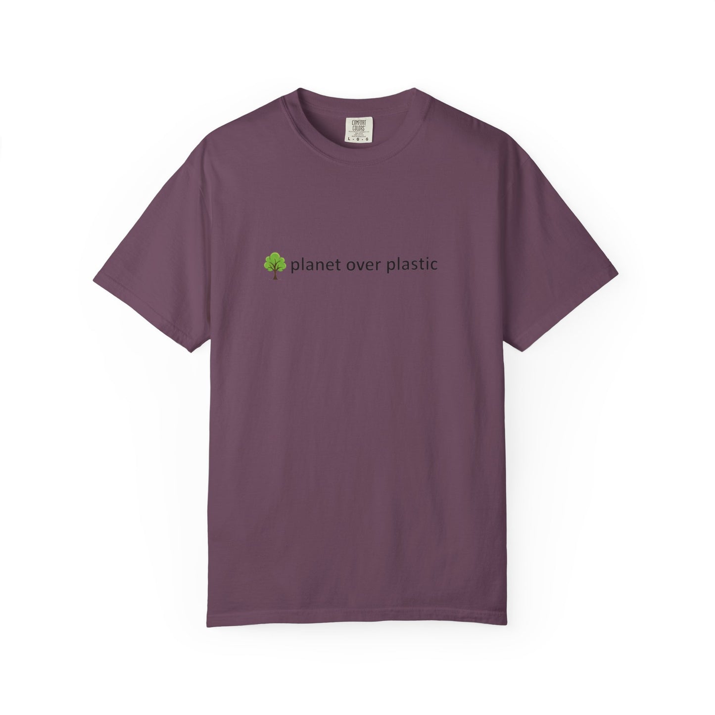 planet over plastic T-shirt | environmental tree slogan tee