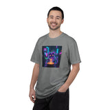 Neon Cyberpunk Cat Mystic Bowl T-shirt | Retro Futuristic Alley Art