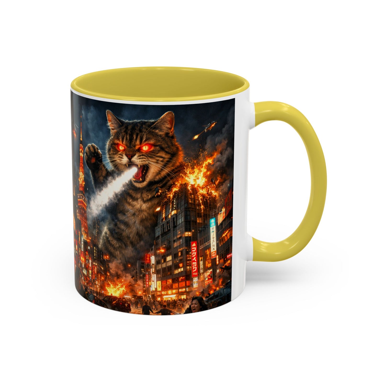 Catzilla Tokyo Cityscape Mug | Color Interior 11oz 15oz