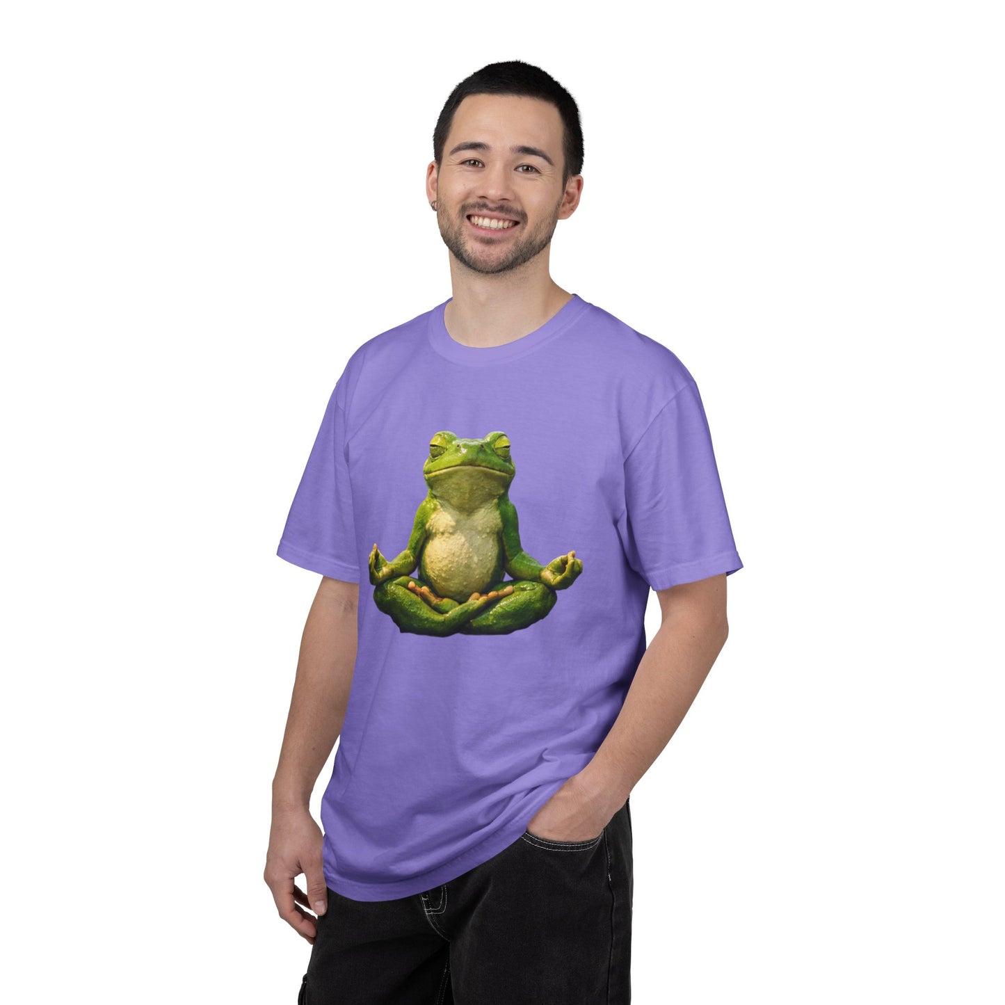 Meditating Frog T-shirt | Zen Yoga Frog Illustration, Relaxation Tee