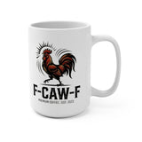 Rooster F-CAW-F Logo Mug | 15oz Ceramic Coffee Mug