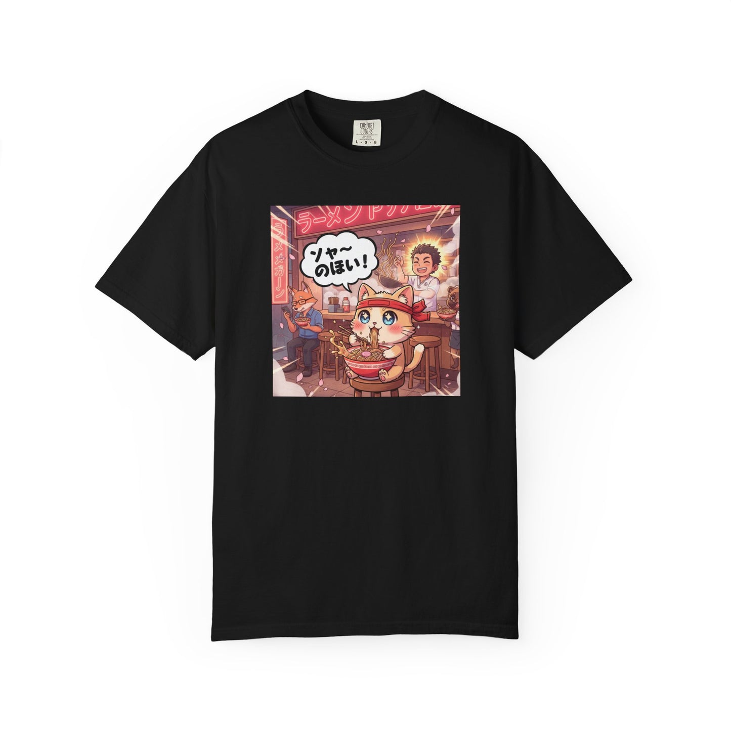 Kawaii Cat Ramen Shop T-Shirt | Anime Noodle Bar Illustration