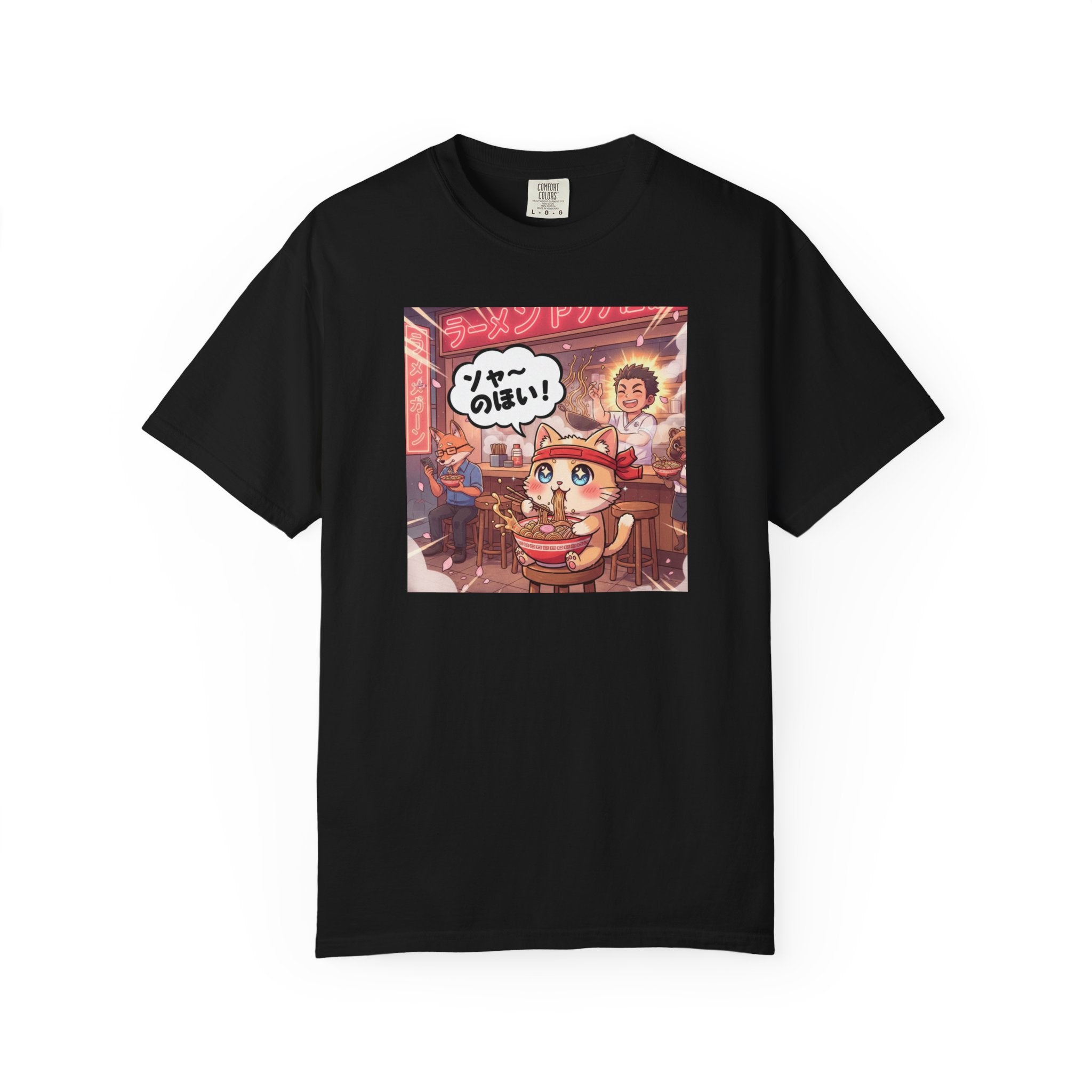 Kawaii Cat Ramen Shop T-Shirt | Anime Noodle Bar Illustration