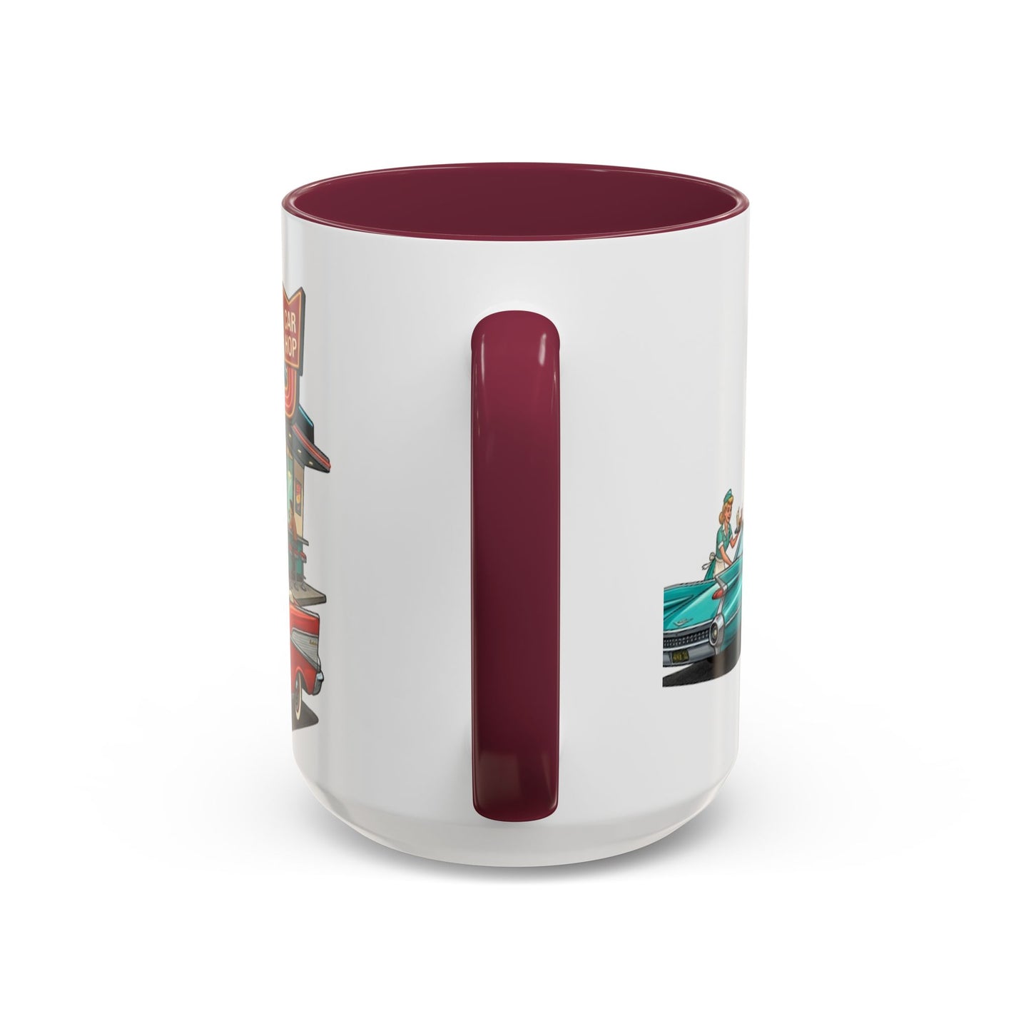 1950s Diner Scene Mug | Retro Car Hop Coffee Cup