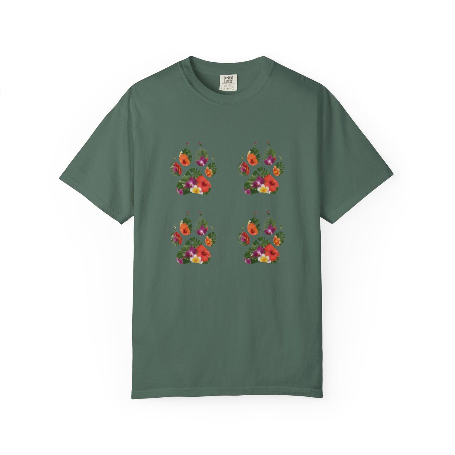 Floral Puppy Paws T-shirt | Dog Lover Tee