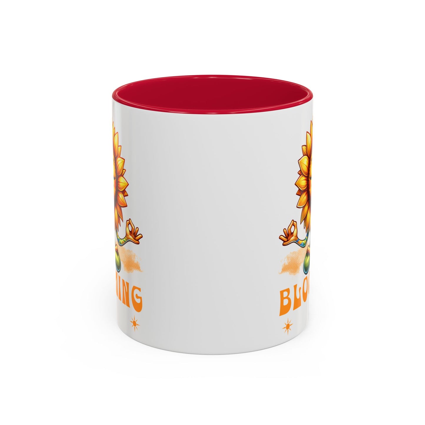 Blooming Sunflower Mug | Yoga Meditating Sunflower Ceramic Mug