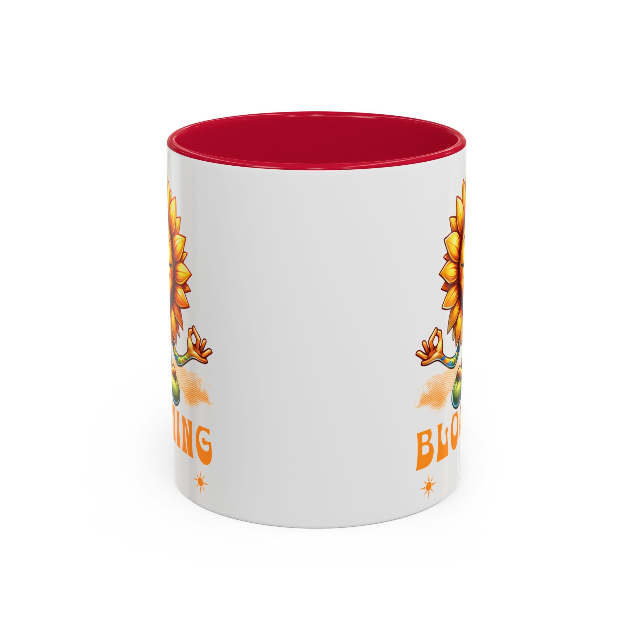 Blooming Sunflower Mug | Yoga Meditating Sunflower Ceramic Mug
