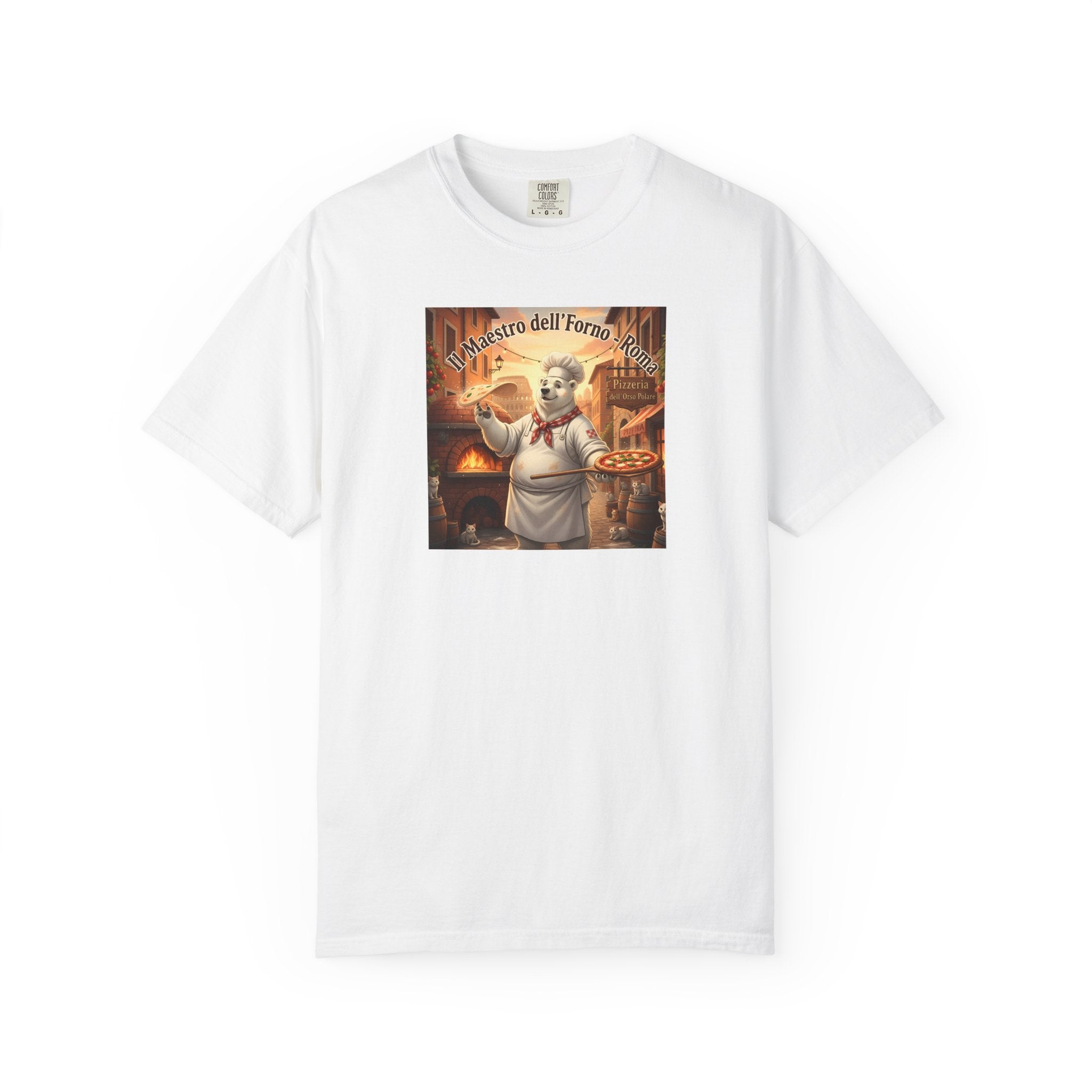 Polar Bear Italian Bakery Chef Pizza Maestro T-shirt | Vintage Pizzeria Illustration