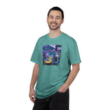 Cyberpunk Cat T-shirt | Neon Magic Potion Street Scene