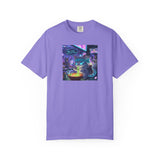 Cyberpunk Cat T-shirt | Neon Magic Potion Street Scene