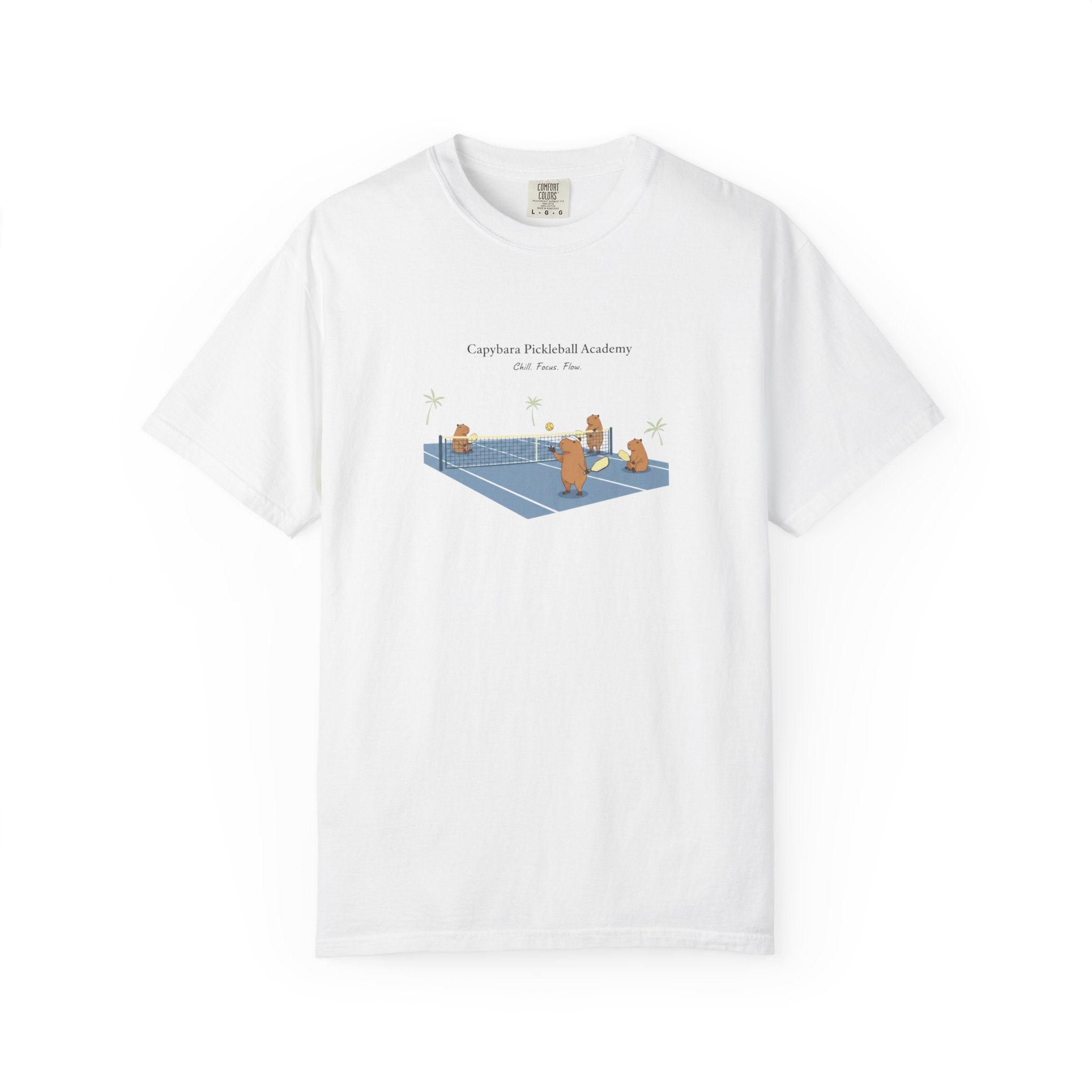 Capybara Pickleball Academy T-shirt | Capybara Cartoon Pickleball Design