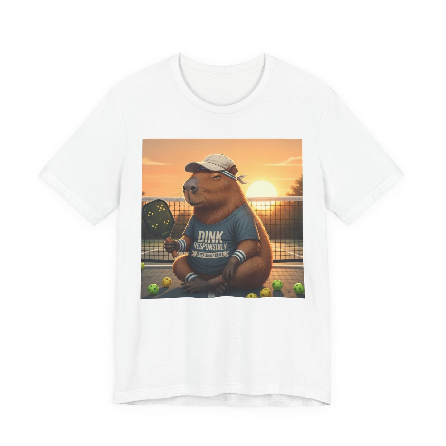 Dink Responsibly Pickleball Capybara Tee | Funny Animal Sports Art