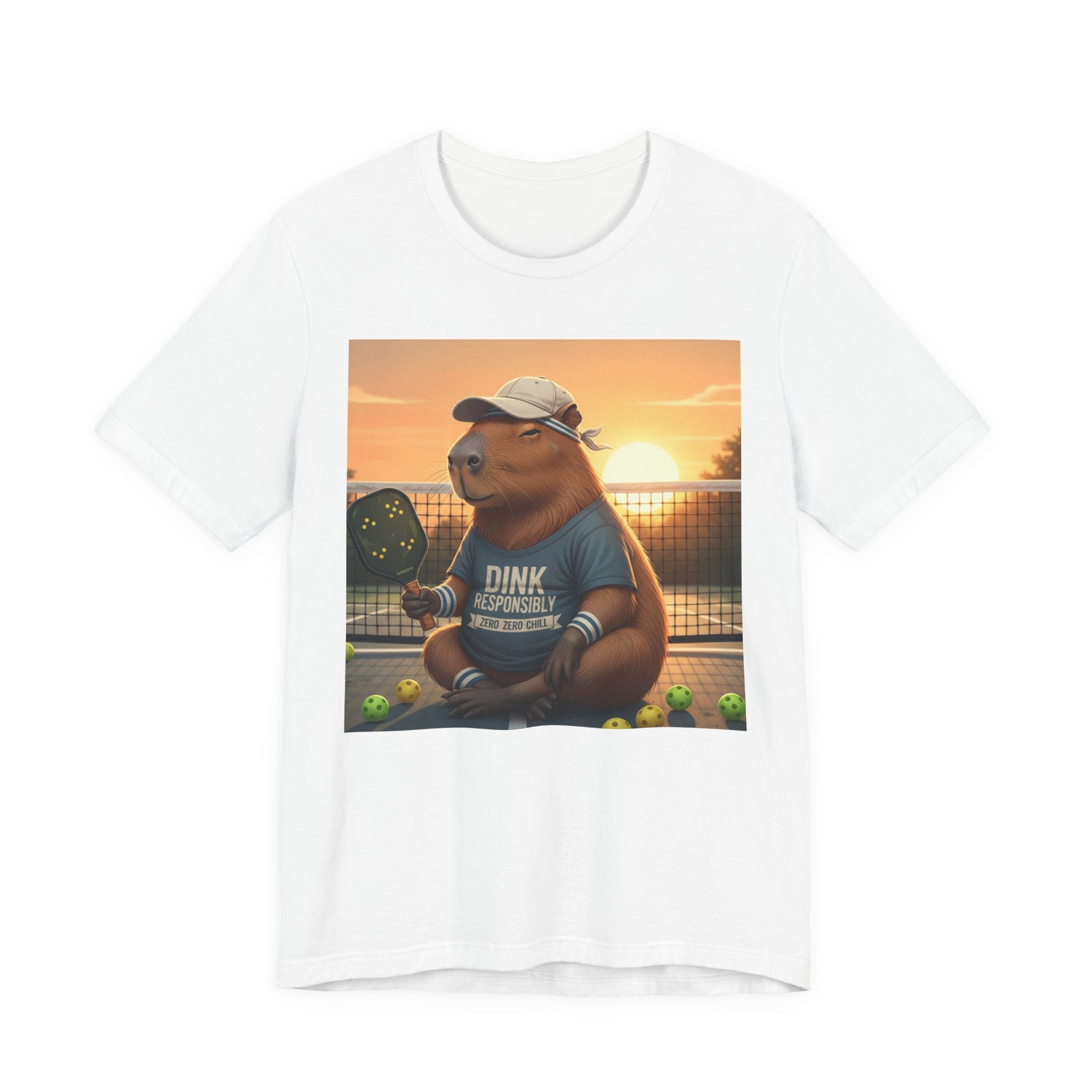 Dink Responsibly Pickleball Capybara Tee | Funny Animal Sports Art
