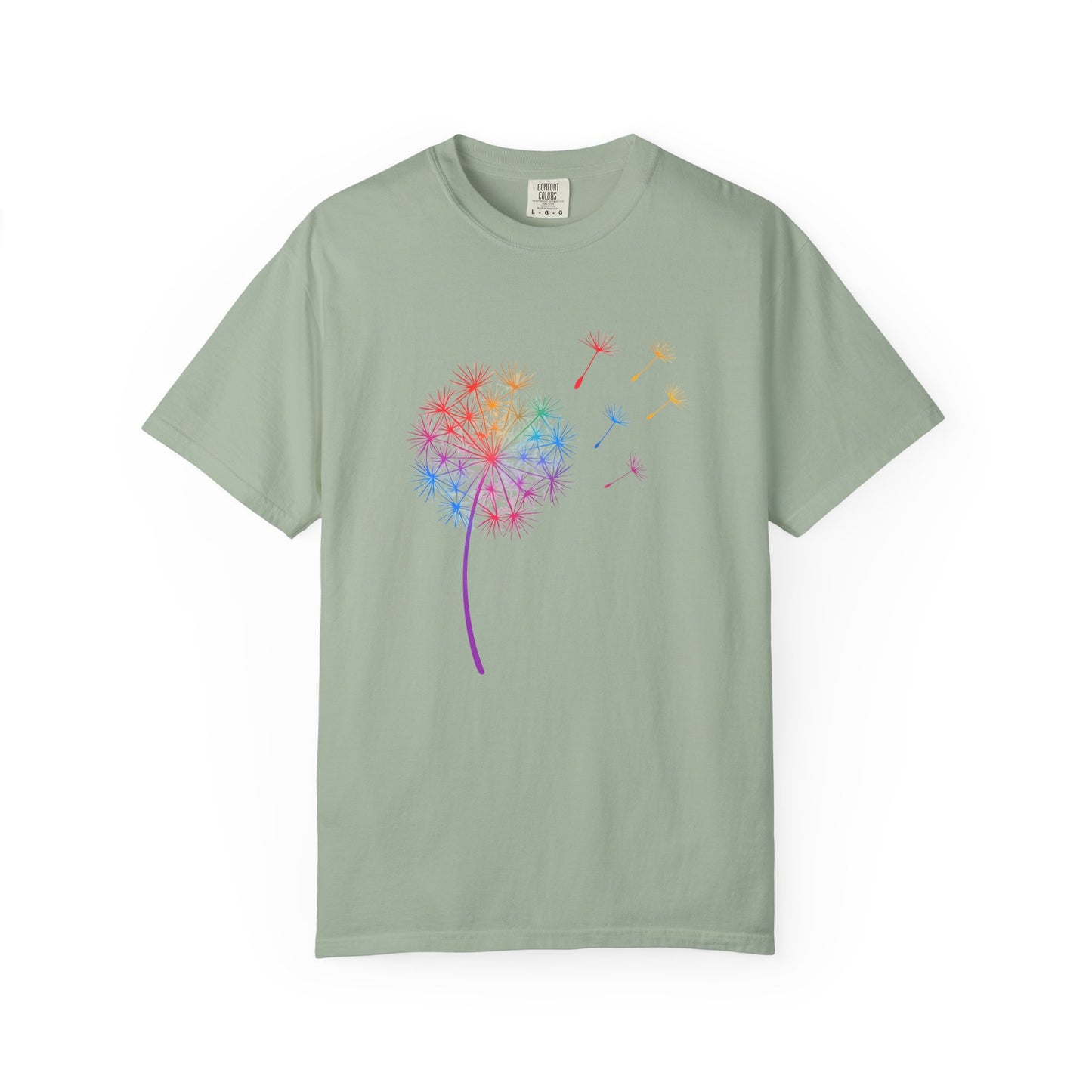 Rainbow Dandelion Tee | T-Shirt, Colorful Seed Puff Design