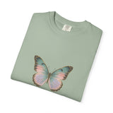 Retro 70s Vacation Butterfly T-shirt | Distressed Orange Teal Wings