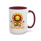 Blooming Sunflower Mug | Yoga Meditating Sunflower Ceramic Mug