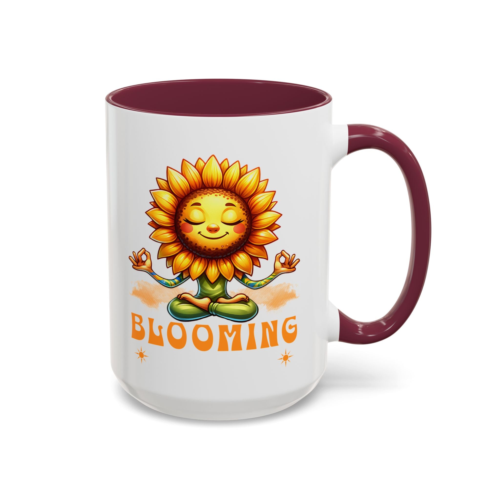Blooming Sunflower Mug | Yoga Meditating Sunflower Ceramic Mug