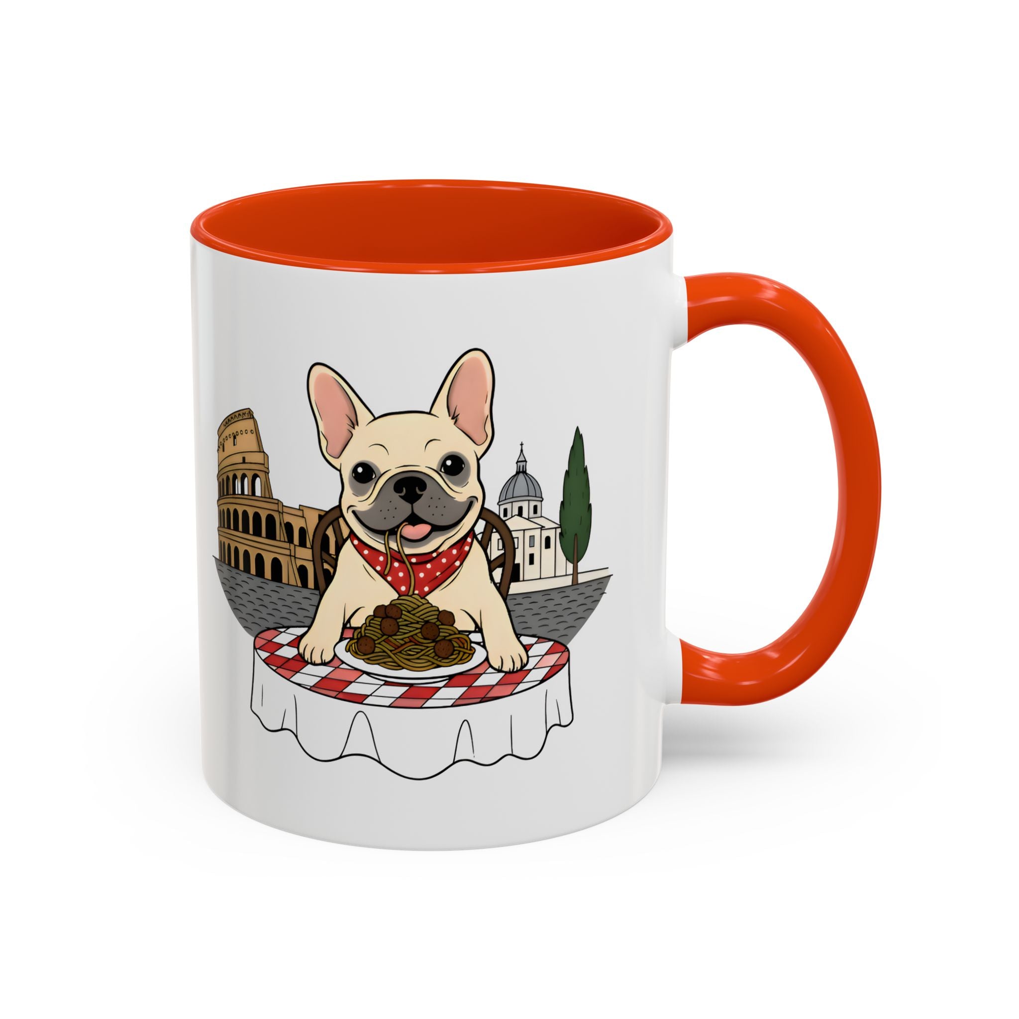 French Bulldog Pasta in Rome Mug | Ceramic Coffee Cup
