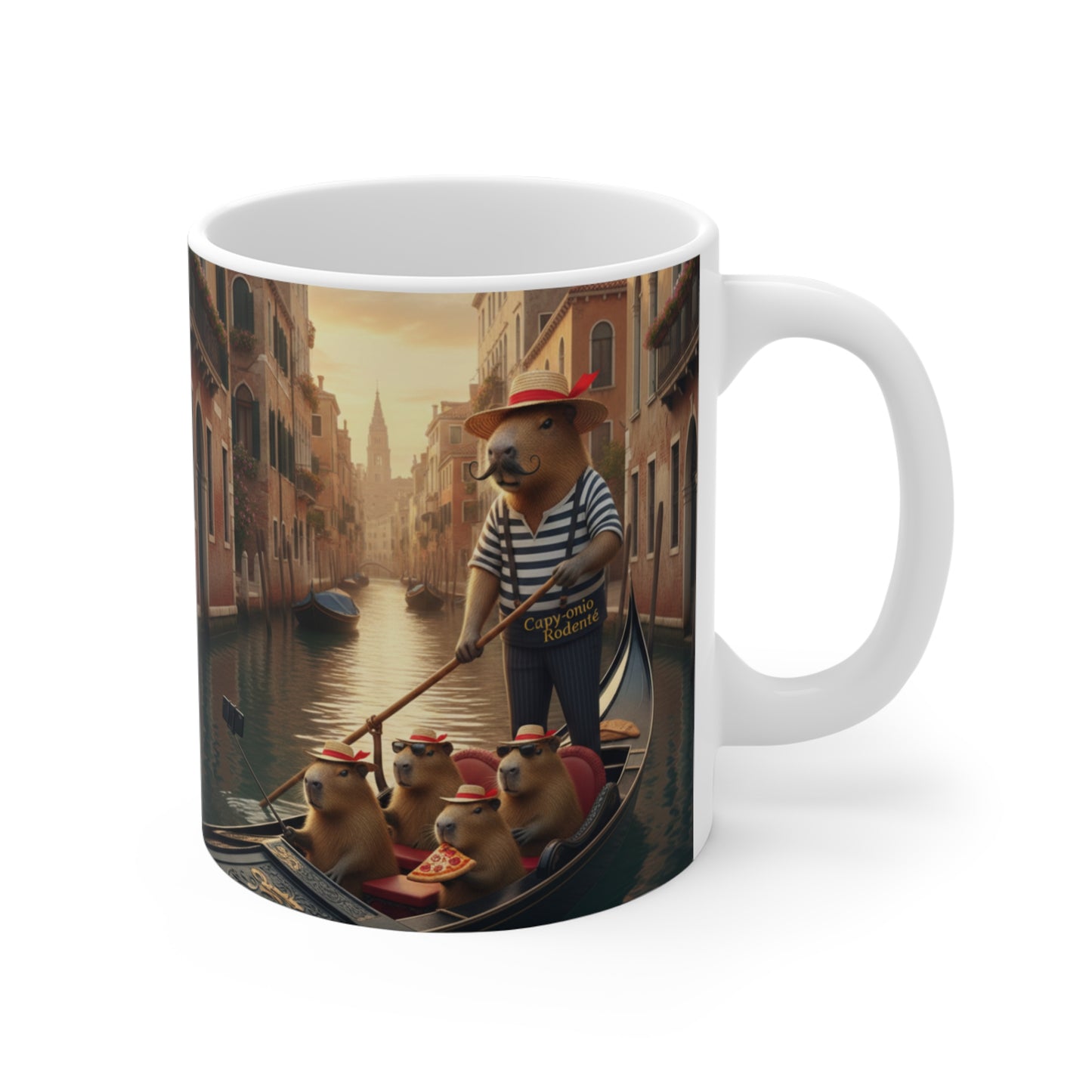Capybara Gondolier Venice Canal Illustration