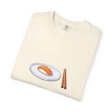 Salmon Nigiri Sushi plate with chopsticks T-shirt | sushi tee