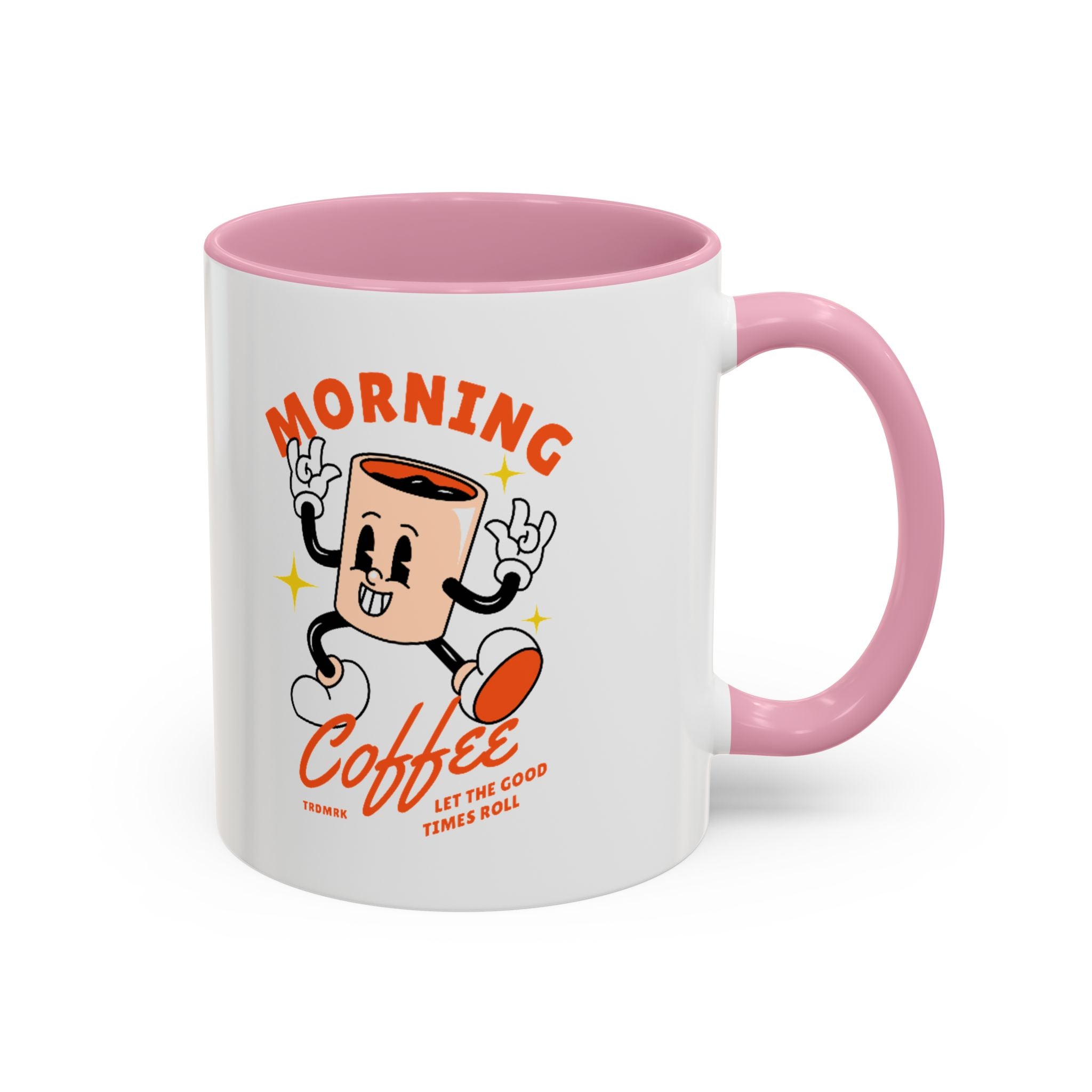 Morning Coffee Mug | Retro Cartoon Coffee Cup, Colorful Ceramic