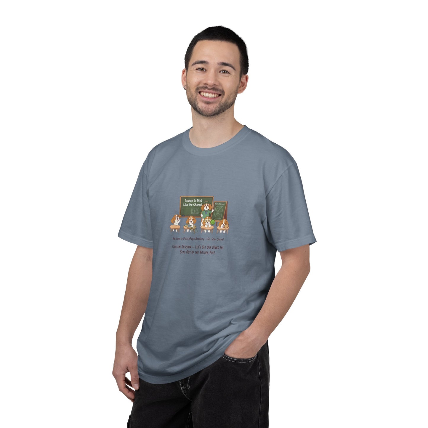 Beagle Pickleball Classroom Cartoon T-shirt | Dog Teacher Paw School Design