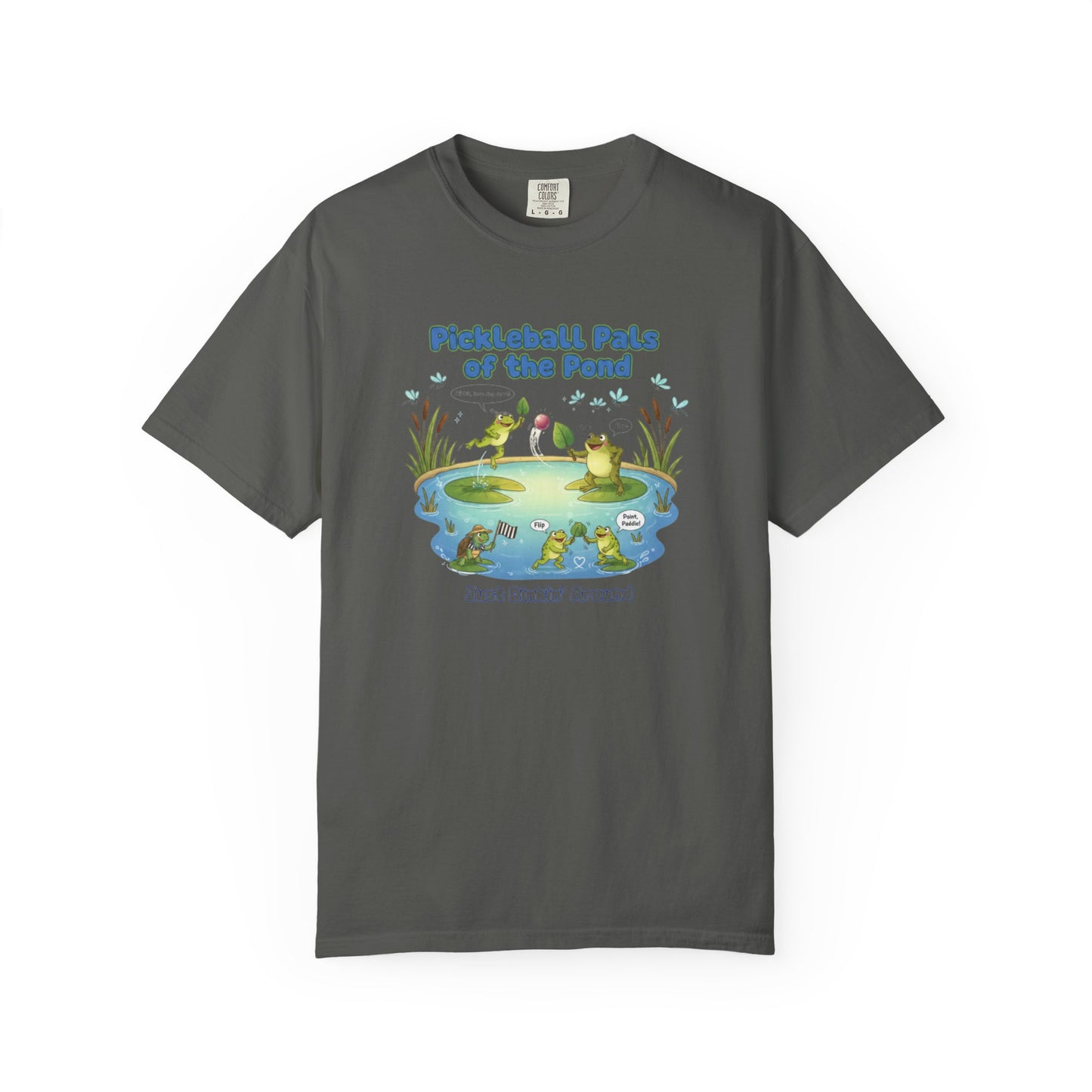 Pickleball Pals of the Pond T-Shirt | Cute Frog Pond Illustration