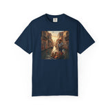 Capybara Venice Gondola Sunset T-shirt | Scenic Canal Travel Art